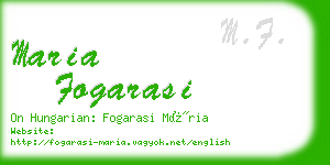 maria fogarasi business card